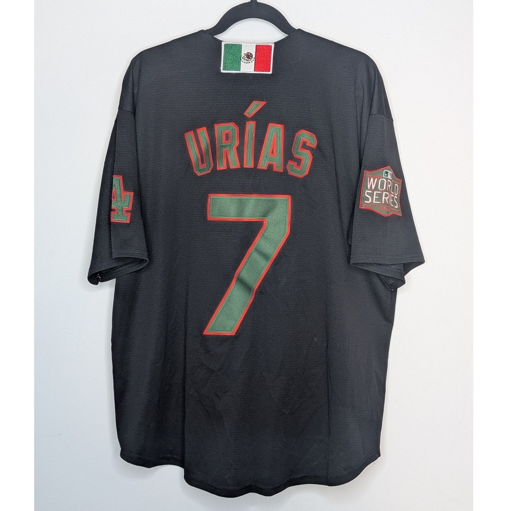 Nike MLB LA Dodgers Urias #7 Mexico Edition World Series Jersey Black XL - Picture 2 of 9